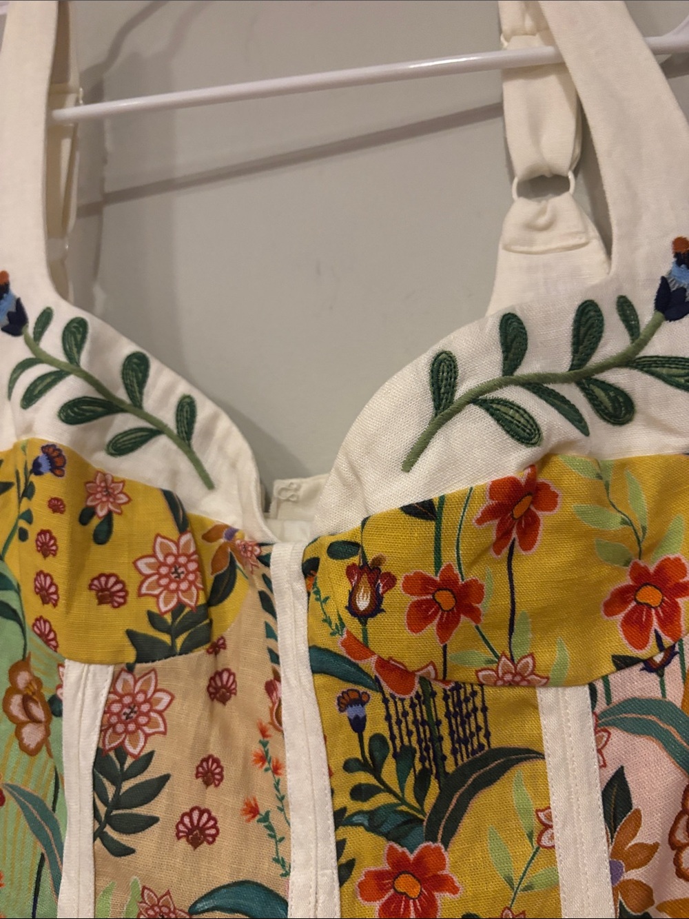 Christian Lacroix Floral Patchwork Maxi Dress with Straps - Yellow & Multicolor - Picture 2 of 8
